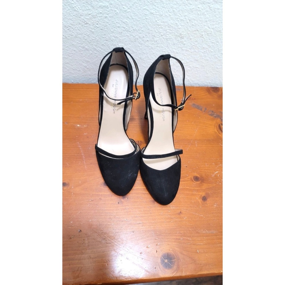 Julianne Hough Women's Black Suede Heels‎ Ankle Strap Size 9.5B